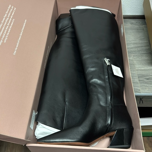 Franco Sarto Gwyn Knee High Boot In Black Leather (WIDE CALF) - Picture 4 of 11